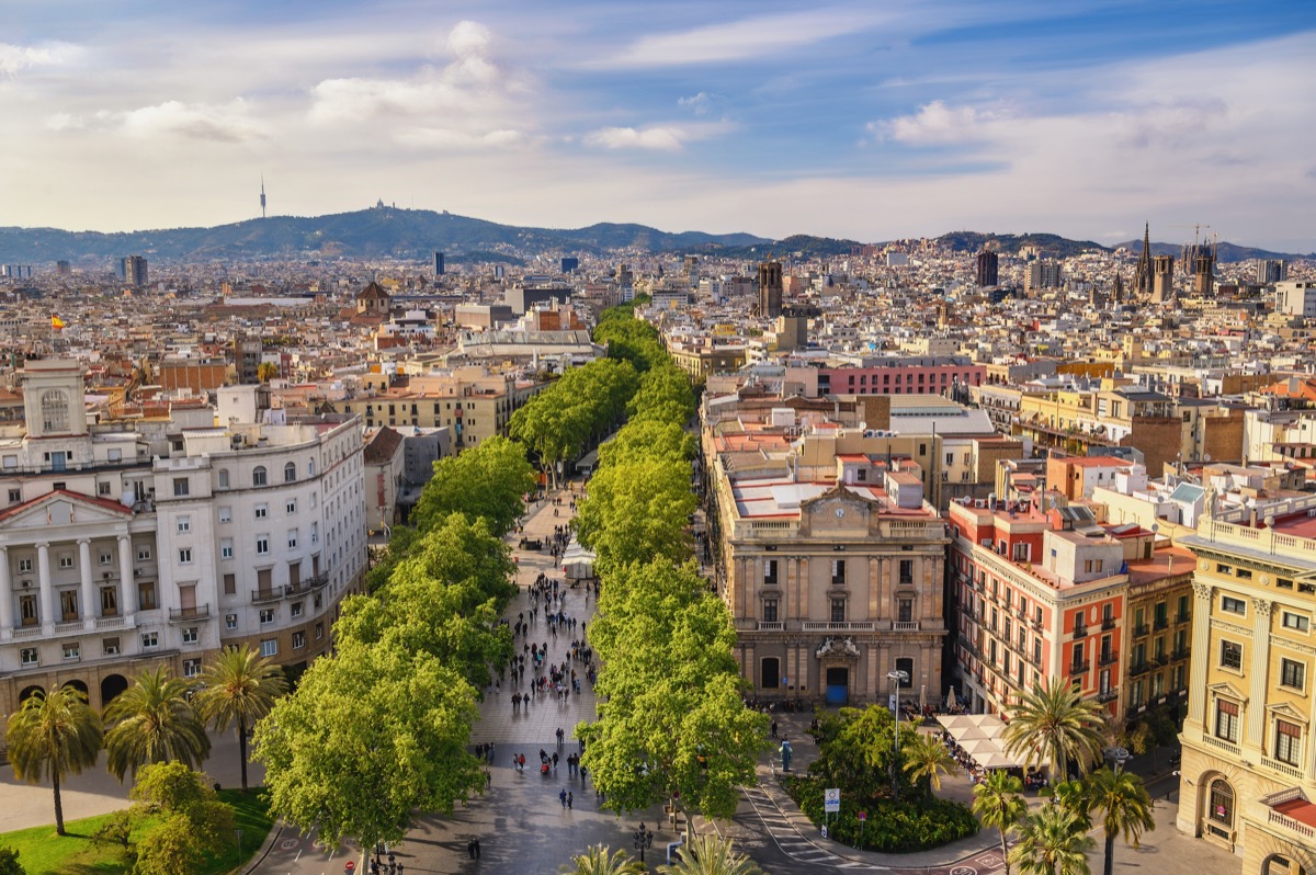 Die Promenade La Rambla in Barcelona